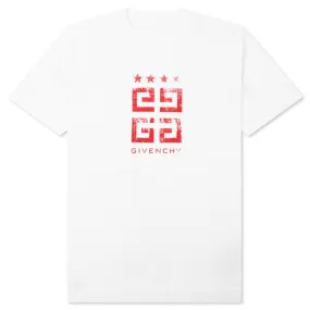 4G Stars T-Shirt - White/Red