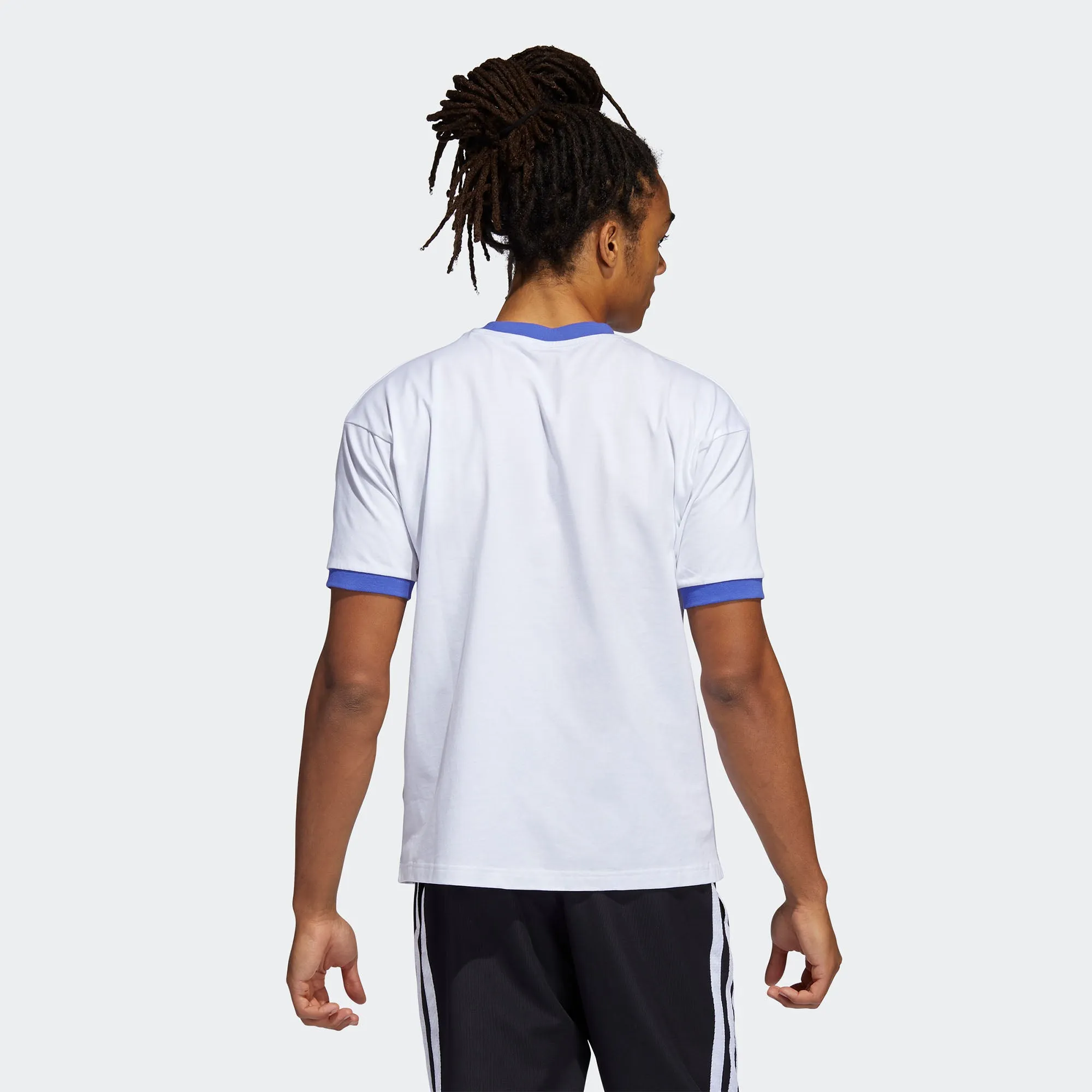 Adidas x Eric Emanuel Mens Hoops Summer Tee 'White/Sonic Ink'