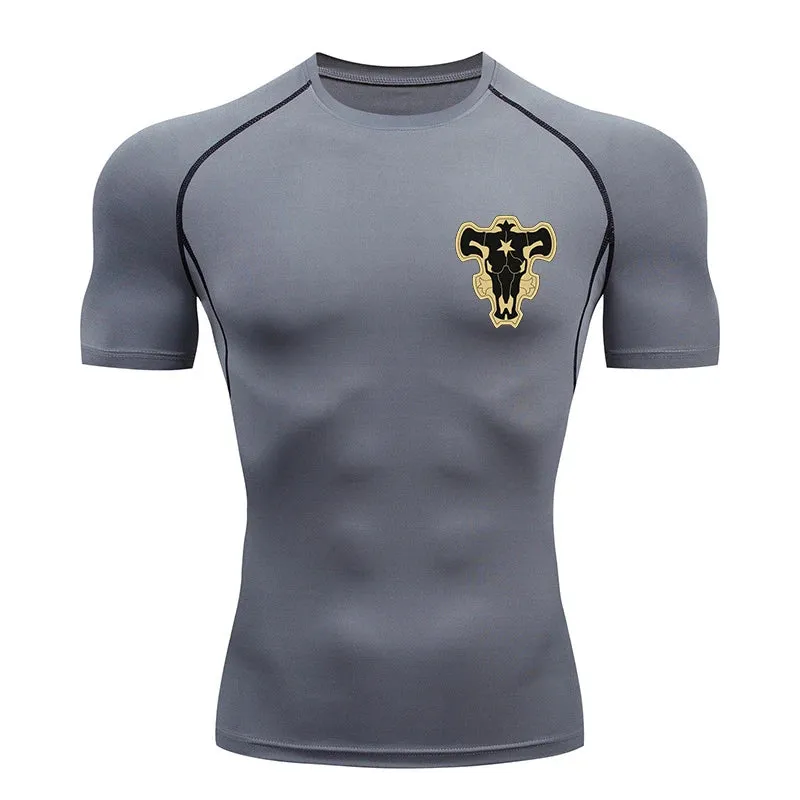 Black Clover 'Logo' Short Sleeve Compression Rashguard