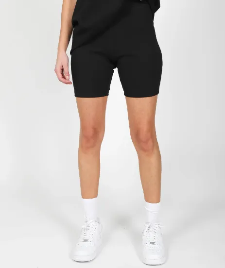 Brunette The Label Ribbed Biker Shorts | Black