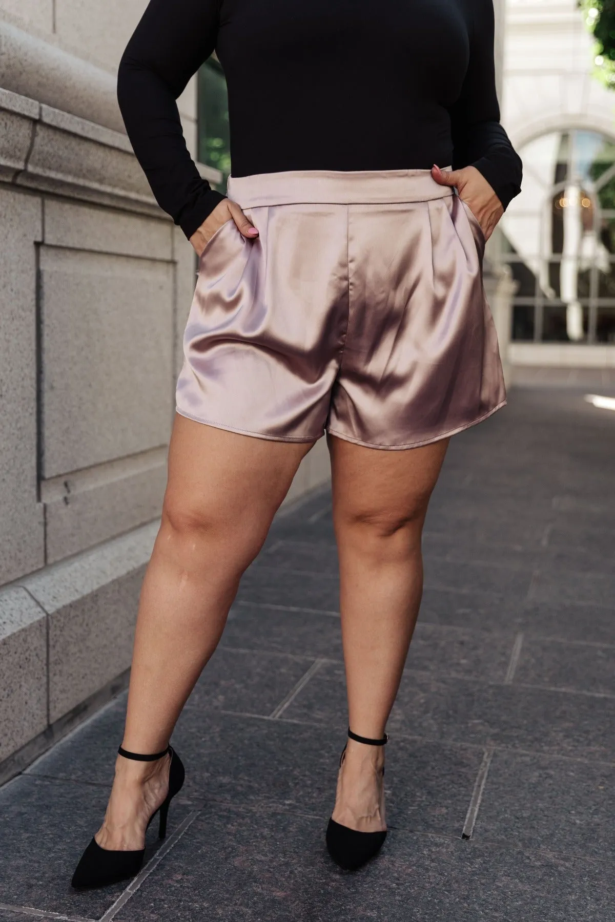 Champagne Kiss Satin Shorts