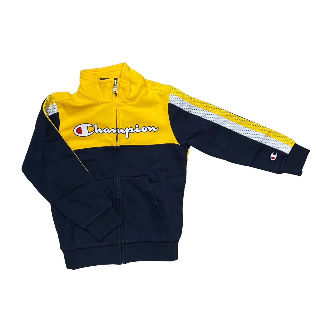 Yellow Blue Champion Boys Full Zip Cotton Sports Tracksuit (Style 306728 BS501)