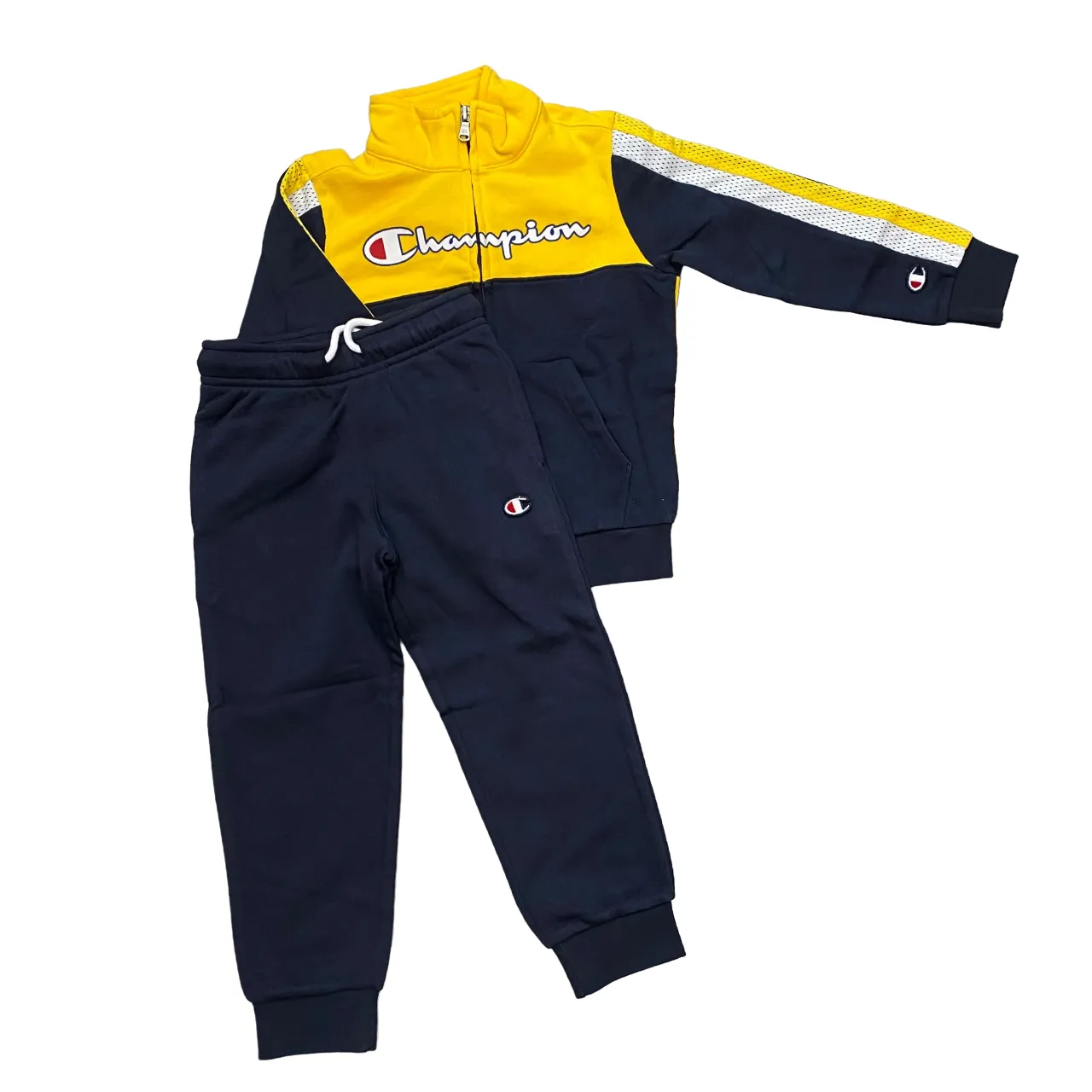 Yellow Blue Champion Boys Full Zip Cotton Sports Tracksuit (Style 306728 BS501)