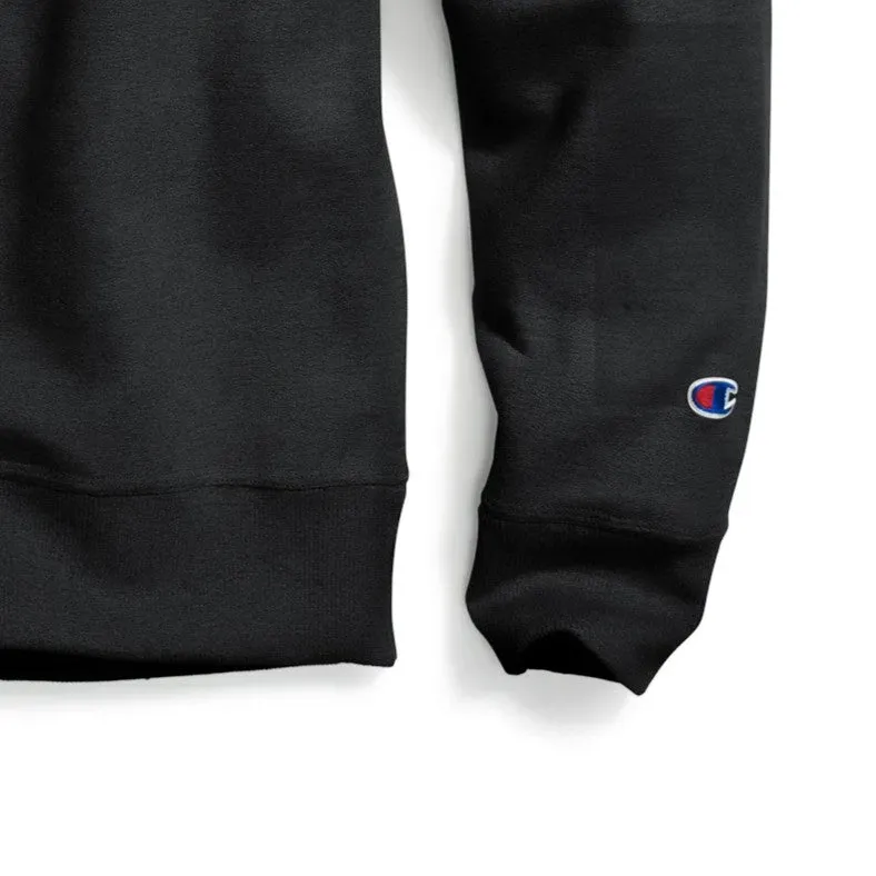 CHAMPION Powerblend Crewneck Sweatshirt Classic Script Logo - Black