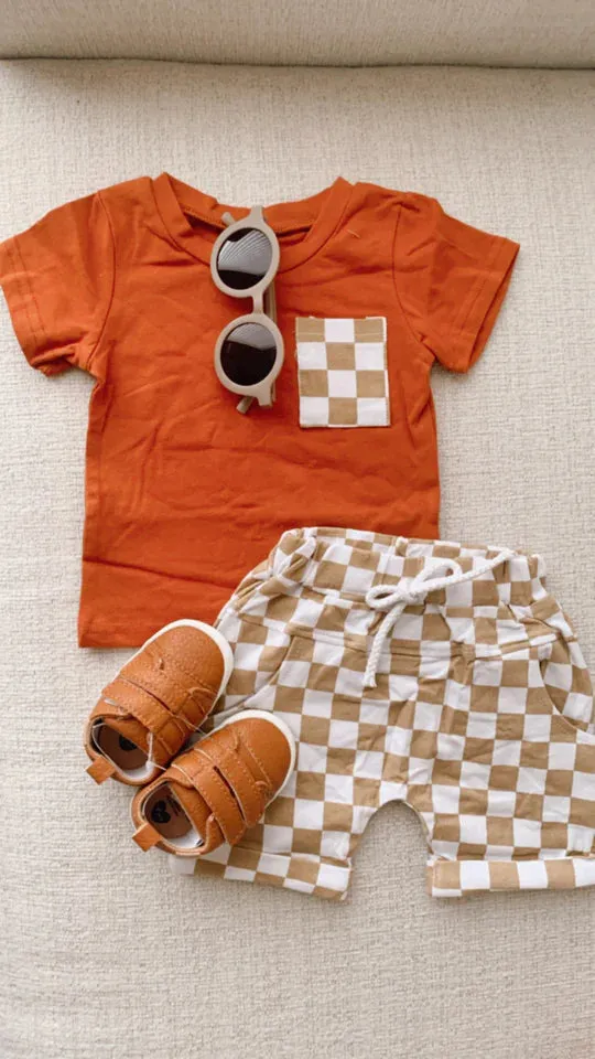 Checkered Shorts & Shirt Set