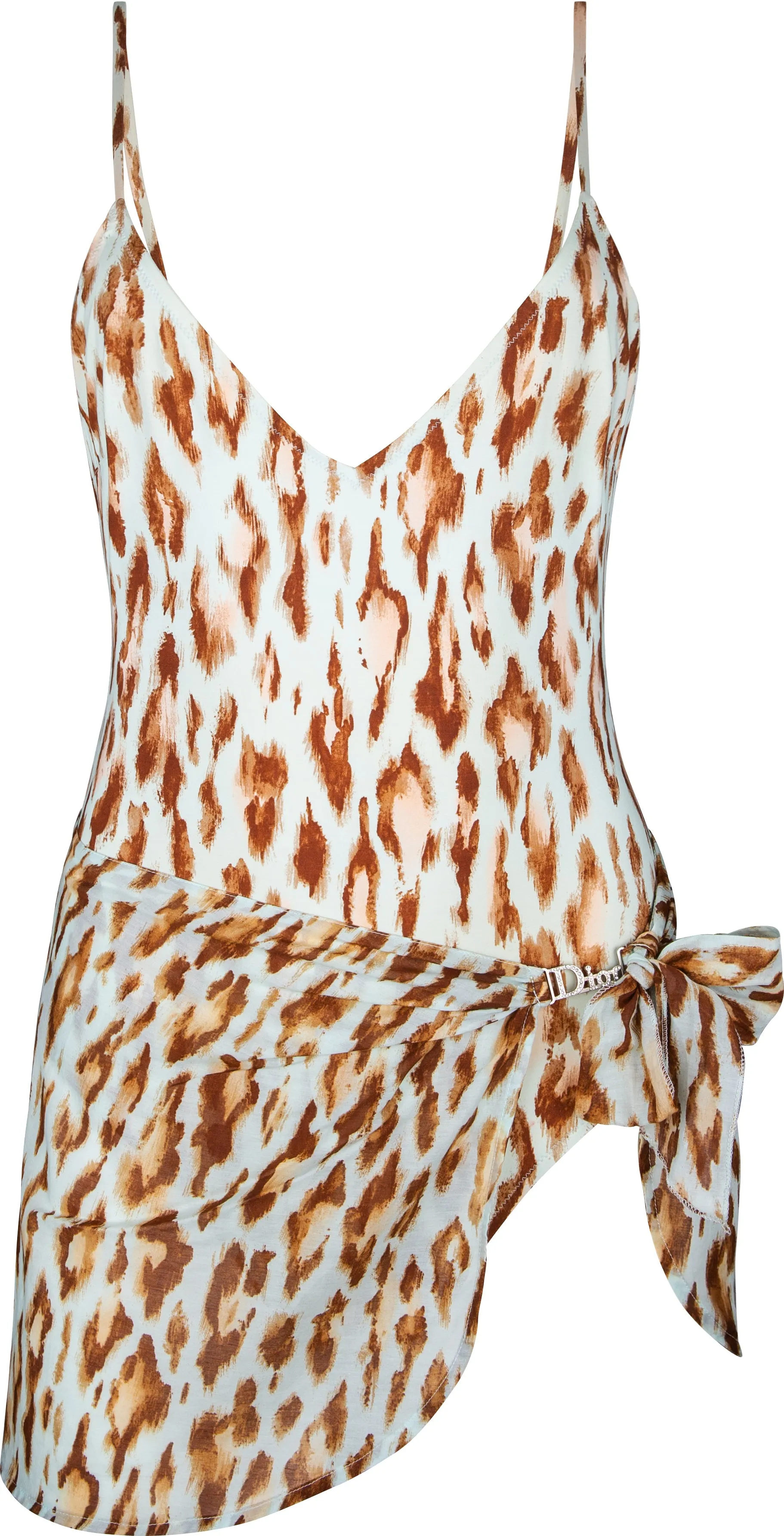 Christian Dior Leopard Swarovski One-Piece Sarong Set