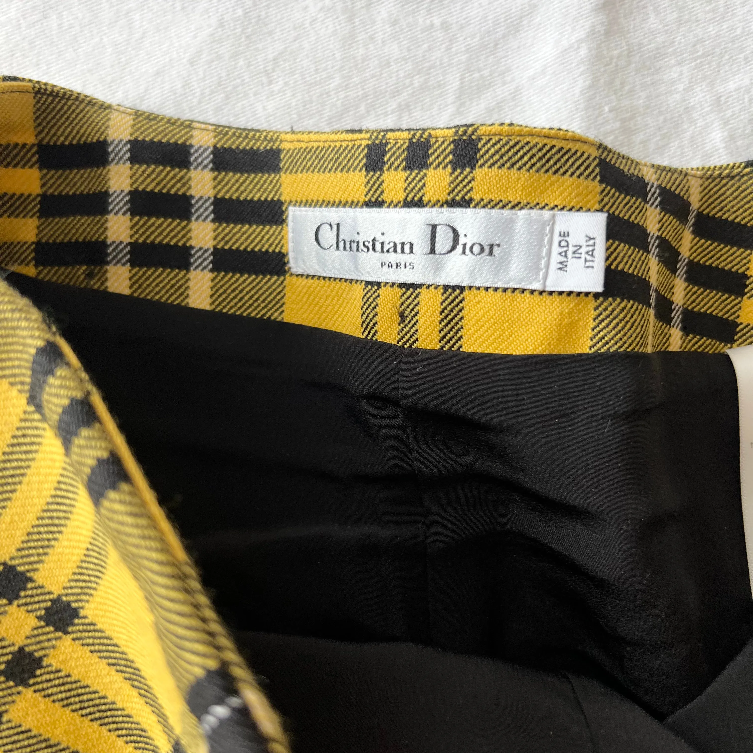 Christian Dior Yellow Plaid Shorts