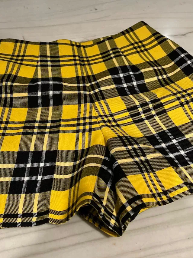 Christian Dior Yellow Plaid Shorts