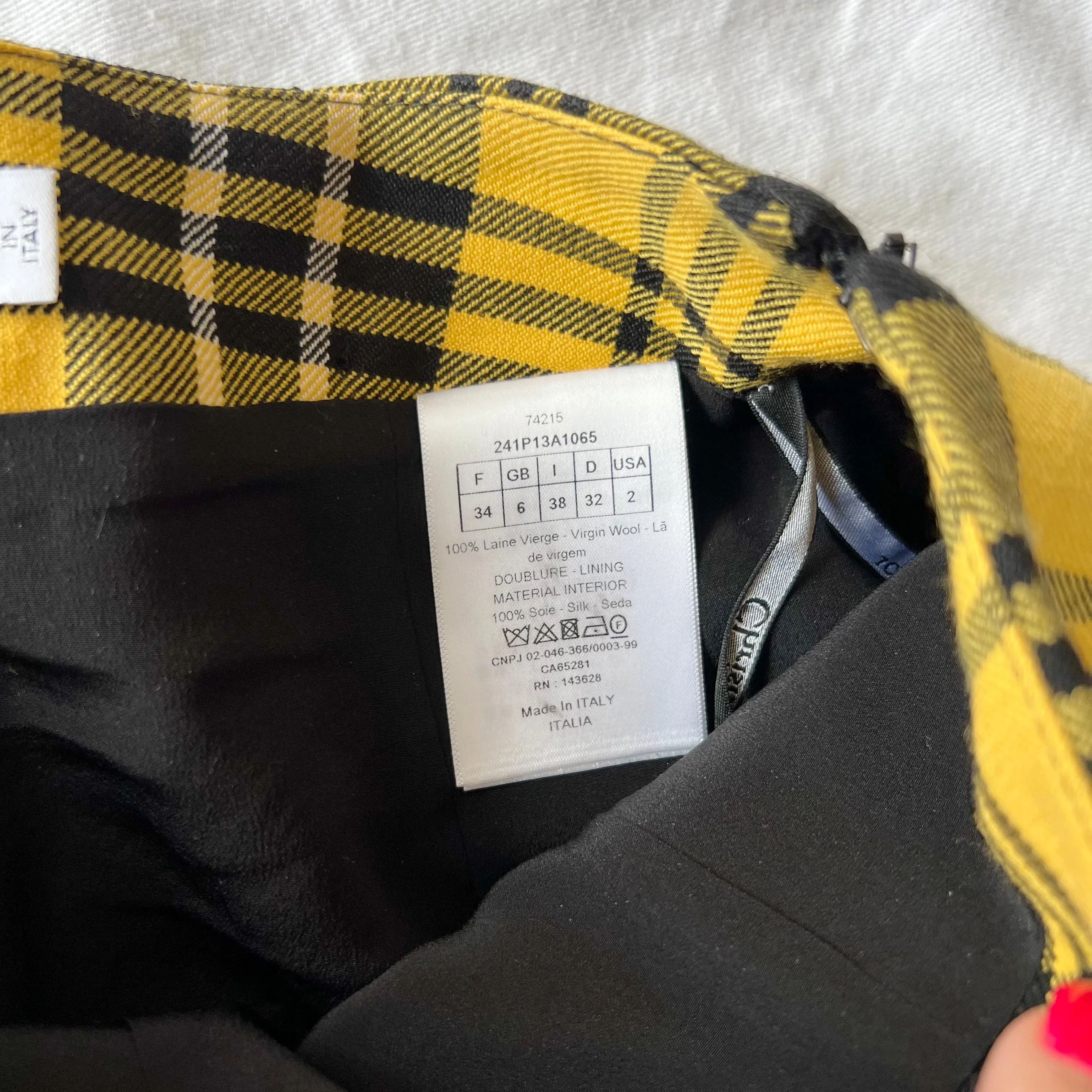 Christian Dior Yellow Plaid Shorts