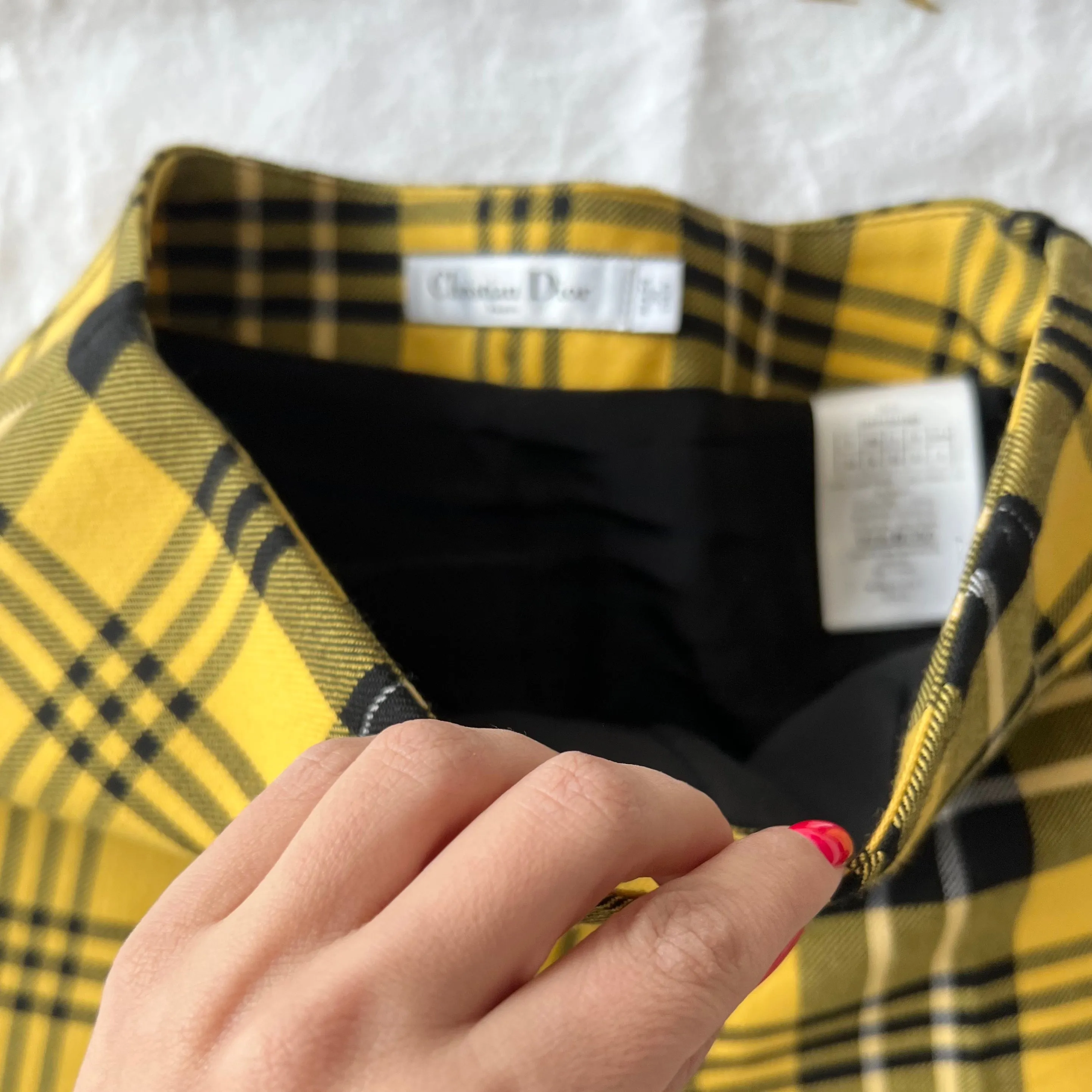 Christian Dior Yellow Plaid Shorts