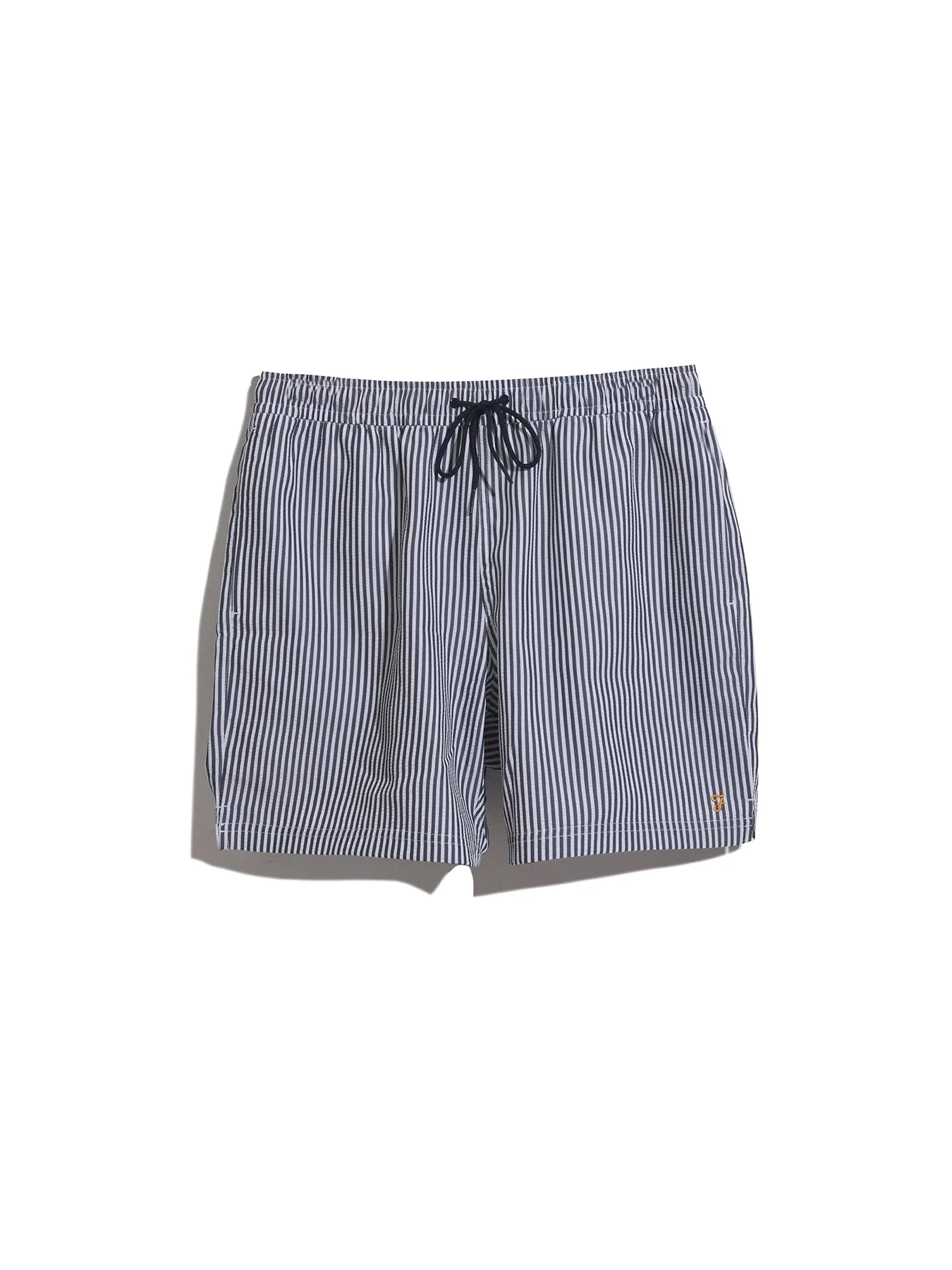 Colbert Seersucker Stripe Swim Shorts In True Navy