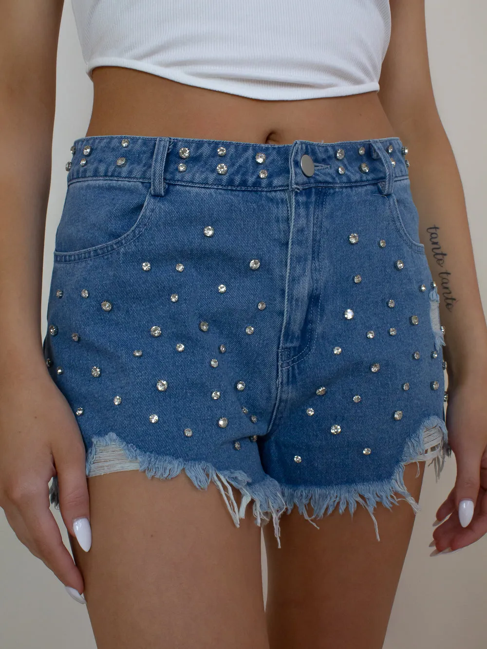 DAZZLE DUKES RHINESTONE SHORTS