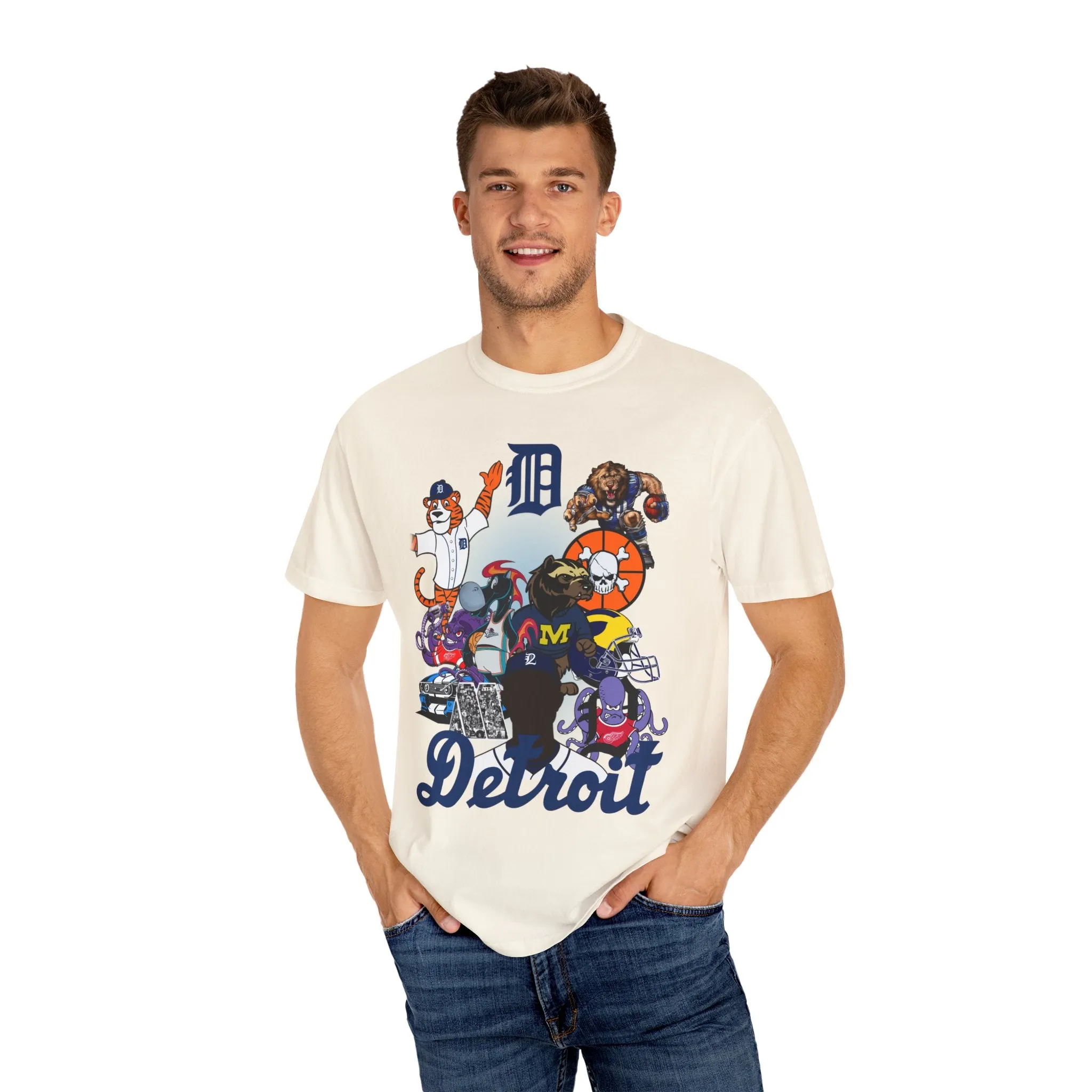 Detroit Mascots Tee Blue