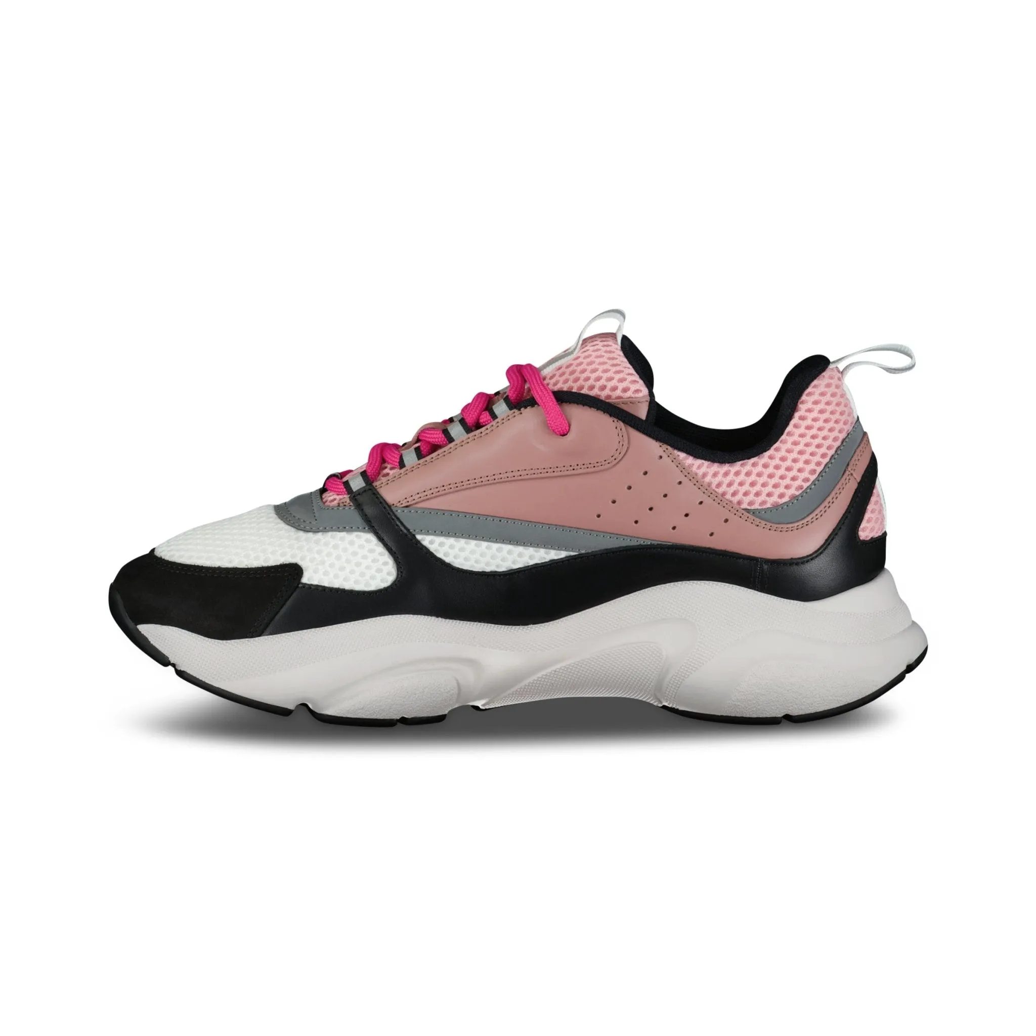 DIOR B22 CALFSKIN REFLECTIVE TRAINERS PINK