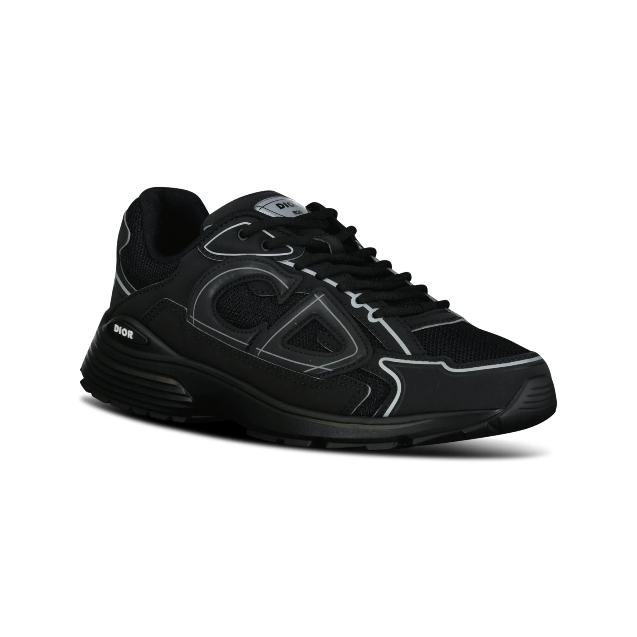 DIOR  B30 TRIPLE BLACK REFLECTIVE TRAINERS