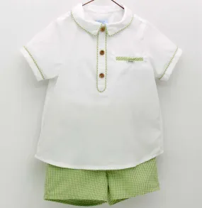 Foque Boys Green Shorts Set