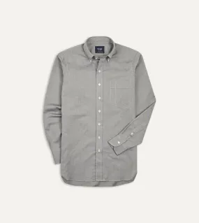 Grey Pinpoint Oxford Cotton Cloth Button-Down Shirt