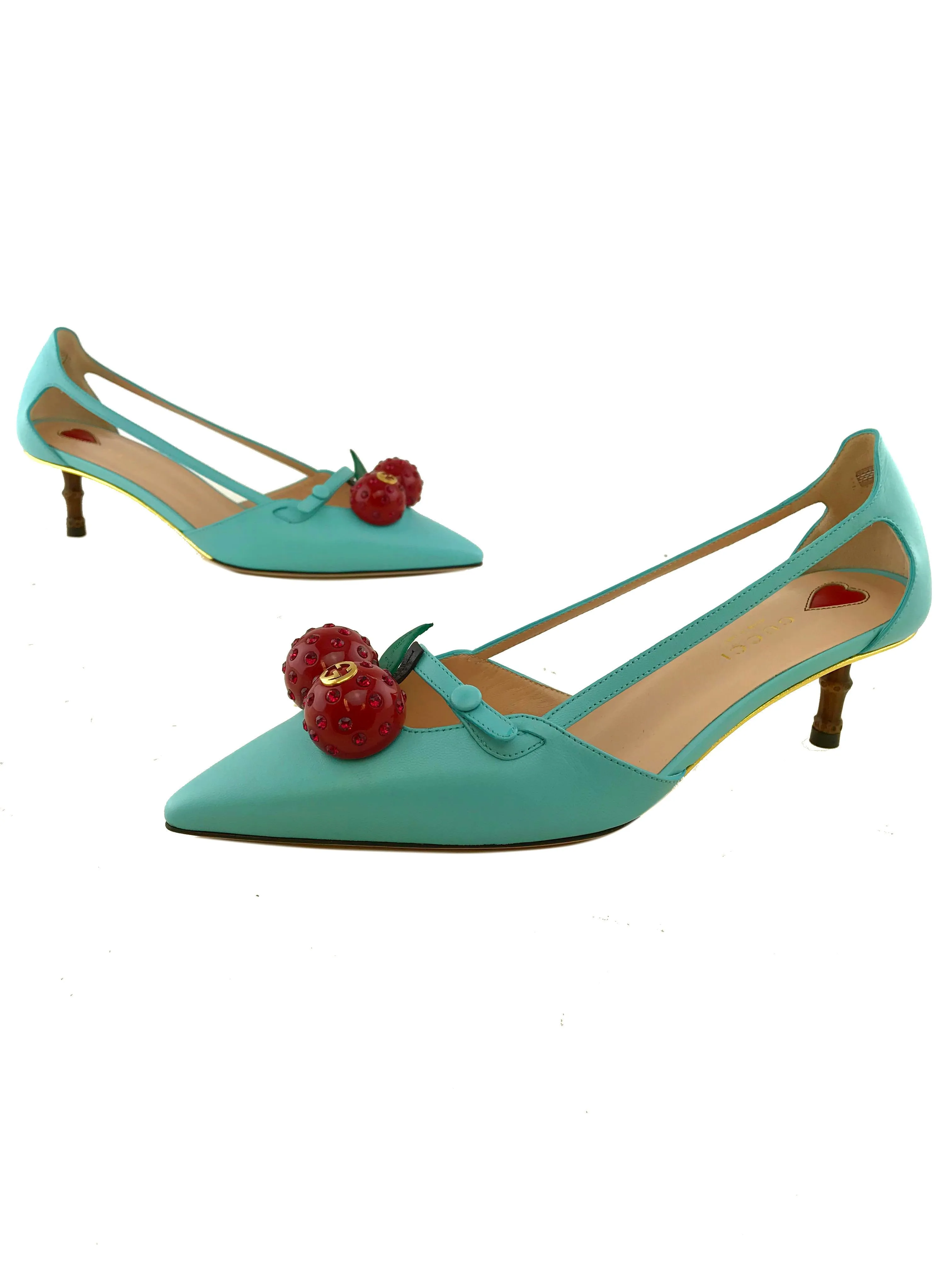 Gucci Unia Cherry Pumps Size 7.5 NEW