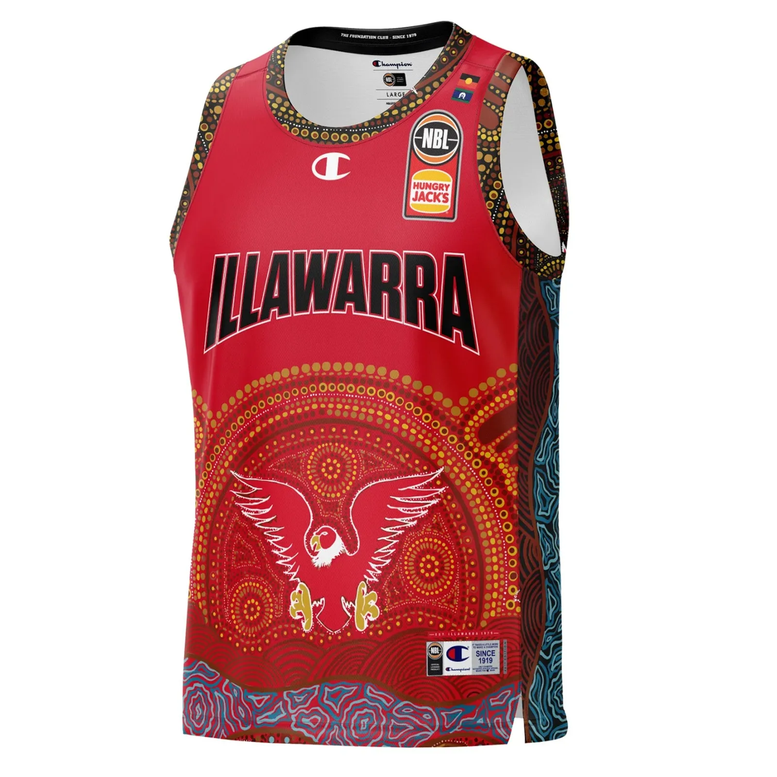 Illawarra Hawks 2023/24 Indigenous Round Neck Mens Jersey NBL Basketball by Champion