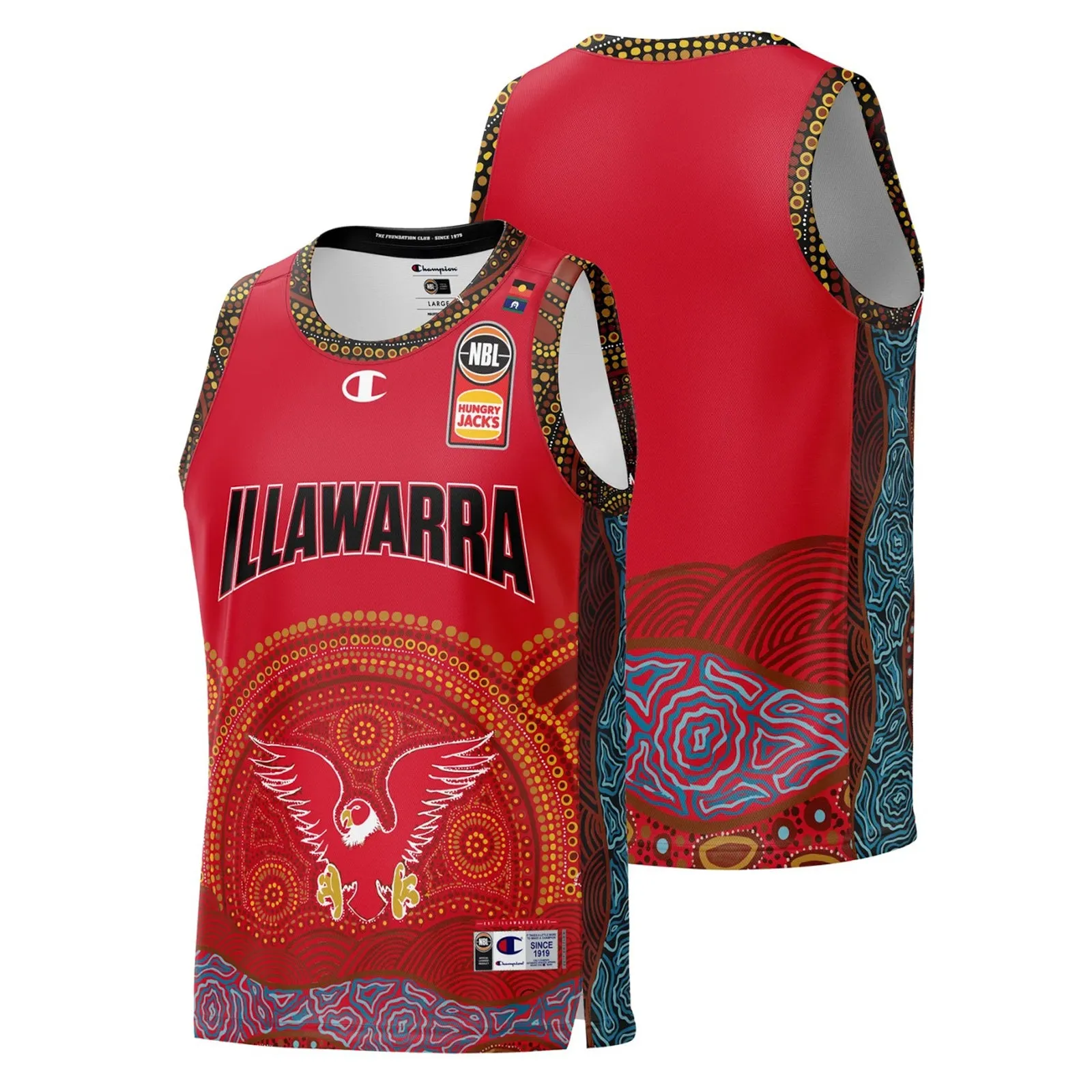 Illawarra Hawks 2023/24 Indigenous Round Neck Mens Jersey NBL Basketball by Champion