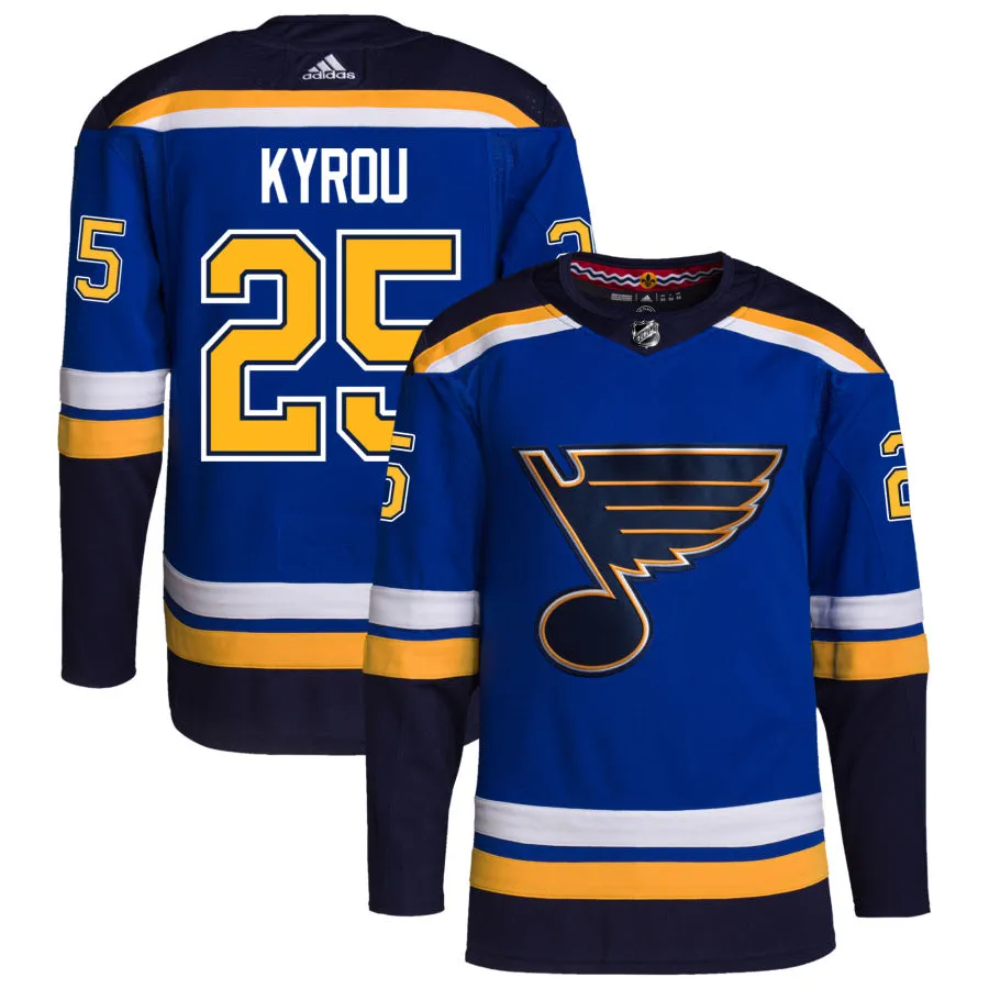 Jordan Kyrou St. Louis Blues adidas Home Authentic Pro Jersey - Royal