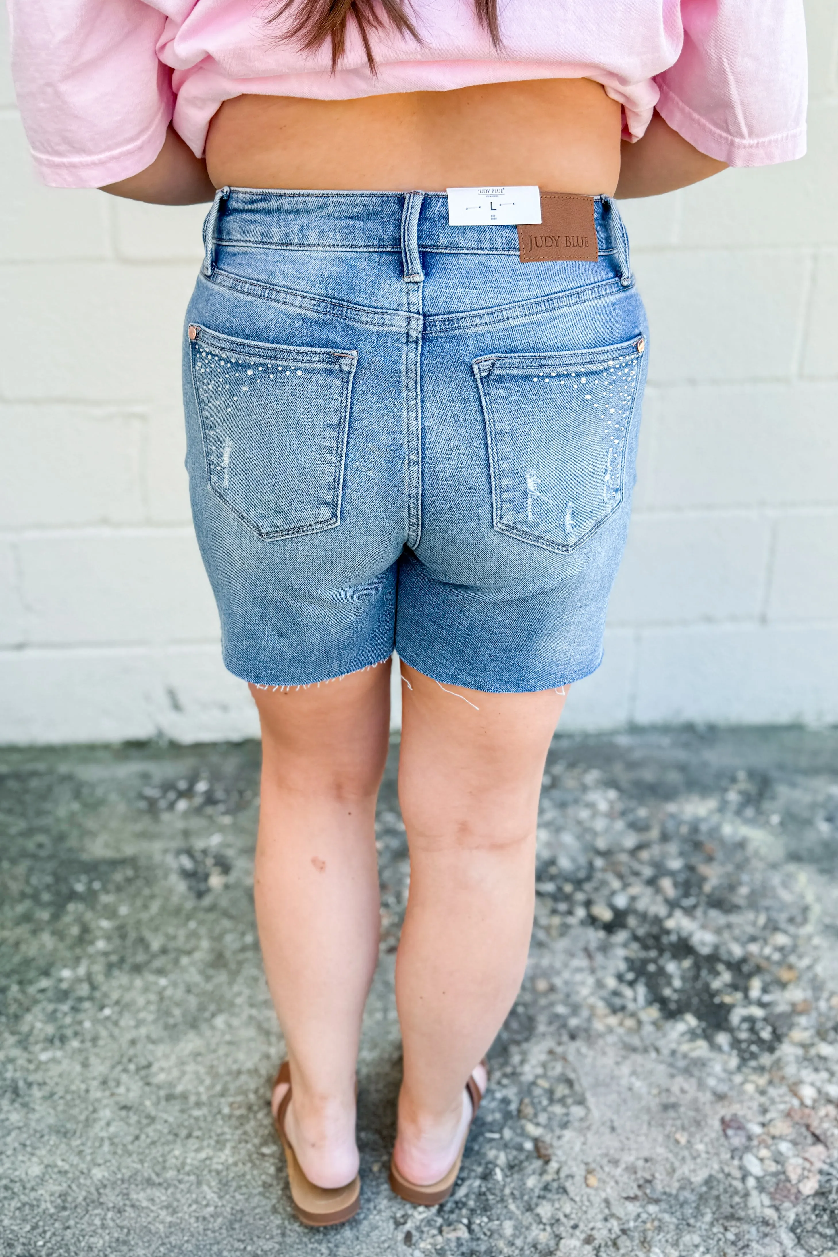 Judy Blue Miranda High Waist Rhinestone Denim Shorts