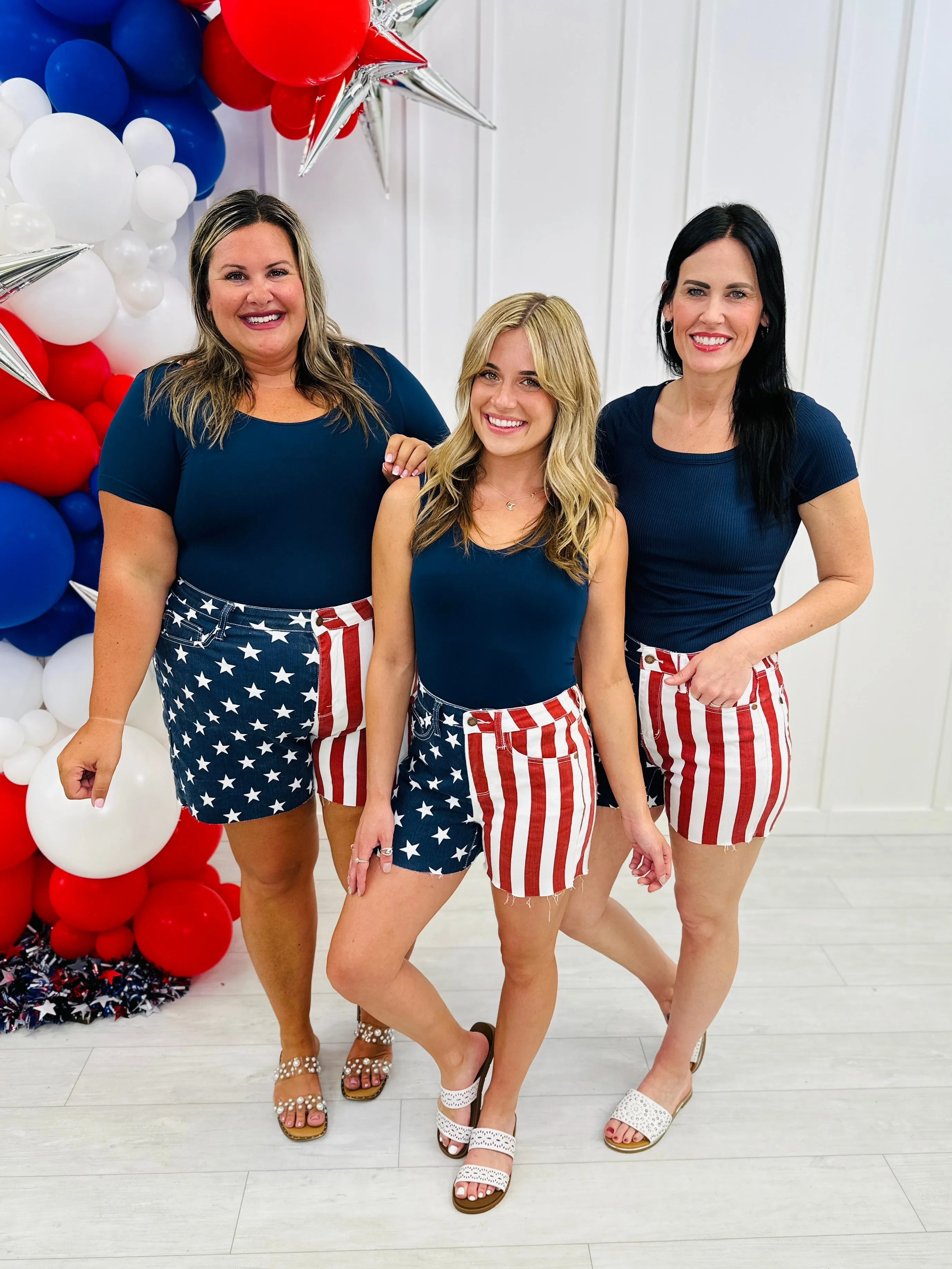 Judy Blue REG/CURVY Party in the U.S.A. Flag Shorts