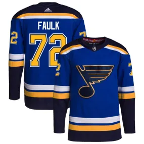 Justin Faulk St. Louis Blues adidas Home Authentic Pro Jersey - Royal