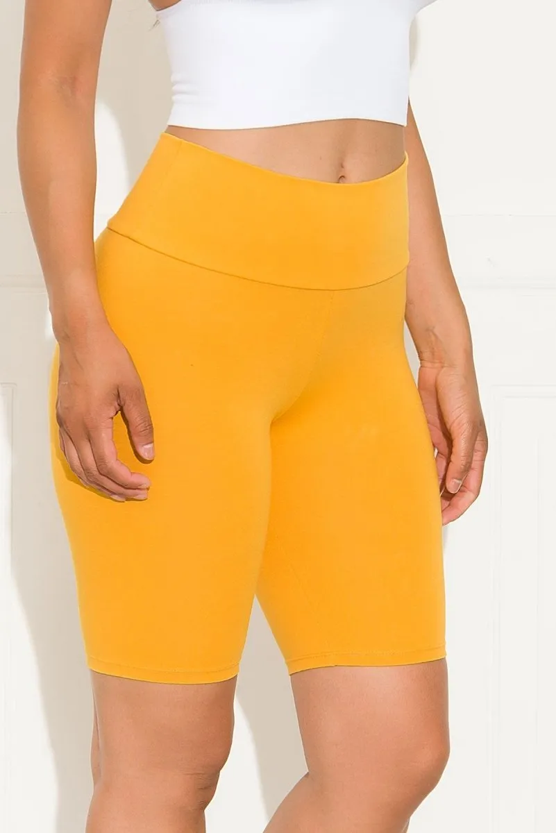 Make It Good High Waist Biker Shorts Mustard