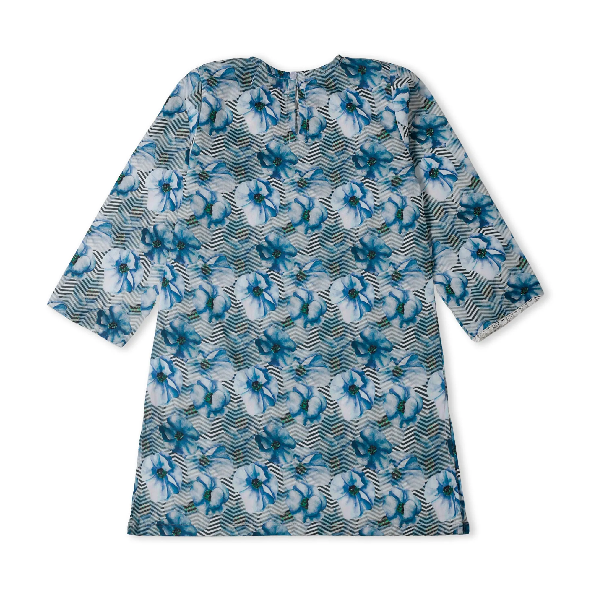 Ocean Blue Printed Kurti