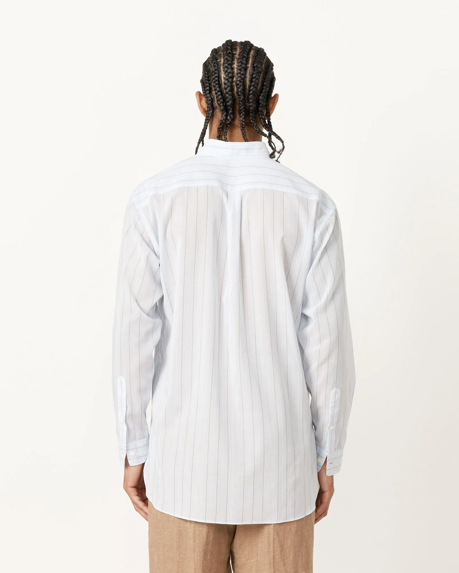 Organdy Stripe Shirt in Light Blue