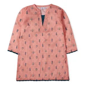 Peach printed Kurti