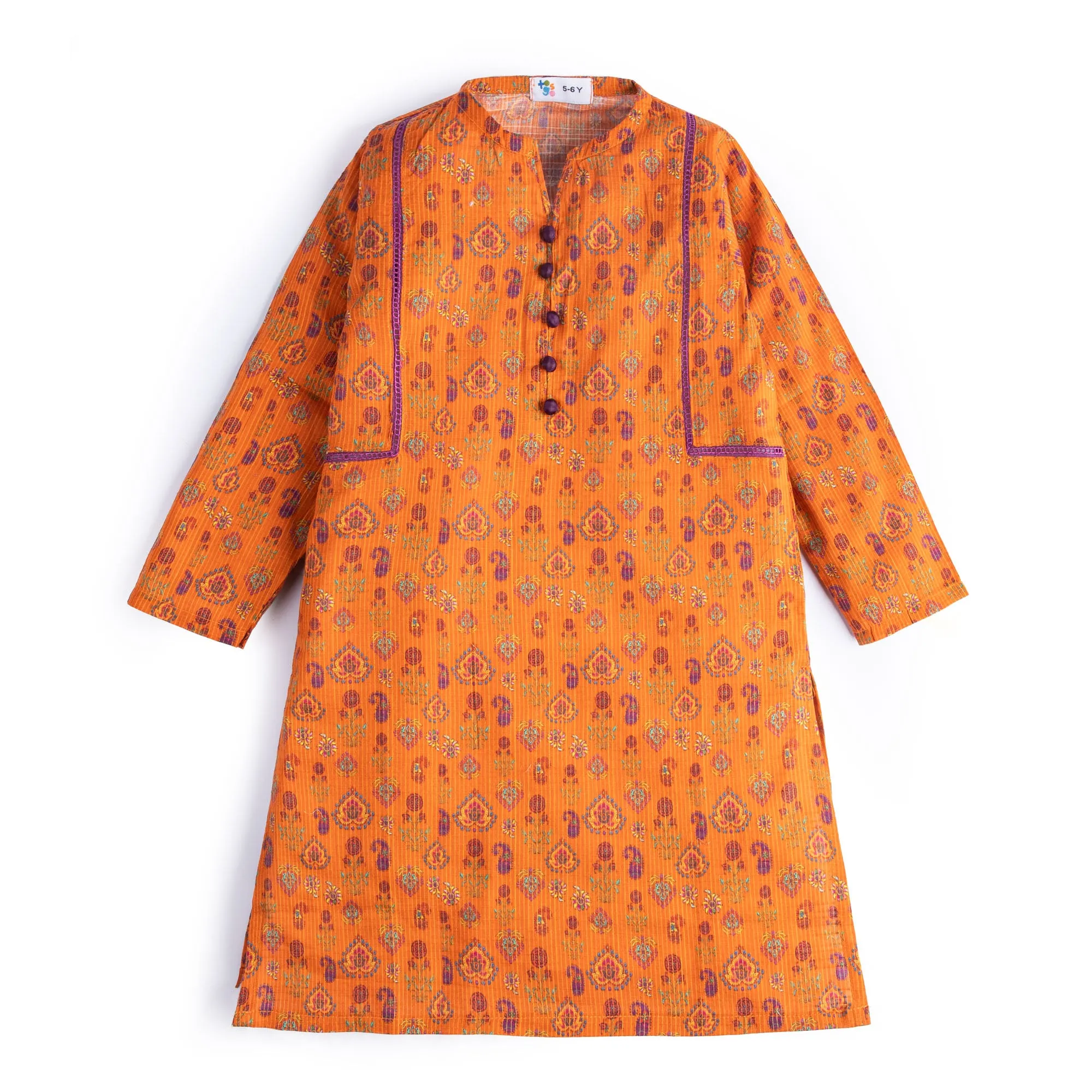 Printed Orange Kurti