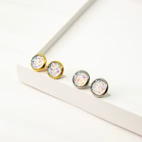 Prism Iridescent Druzy Stud Earrings