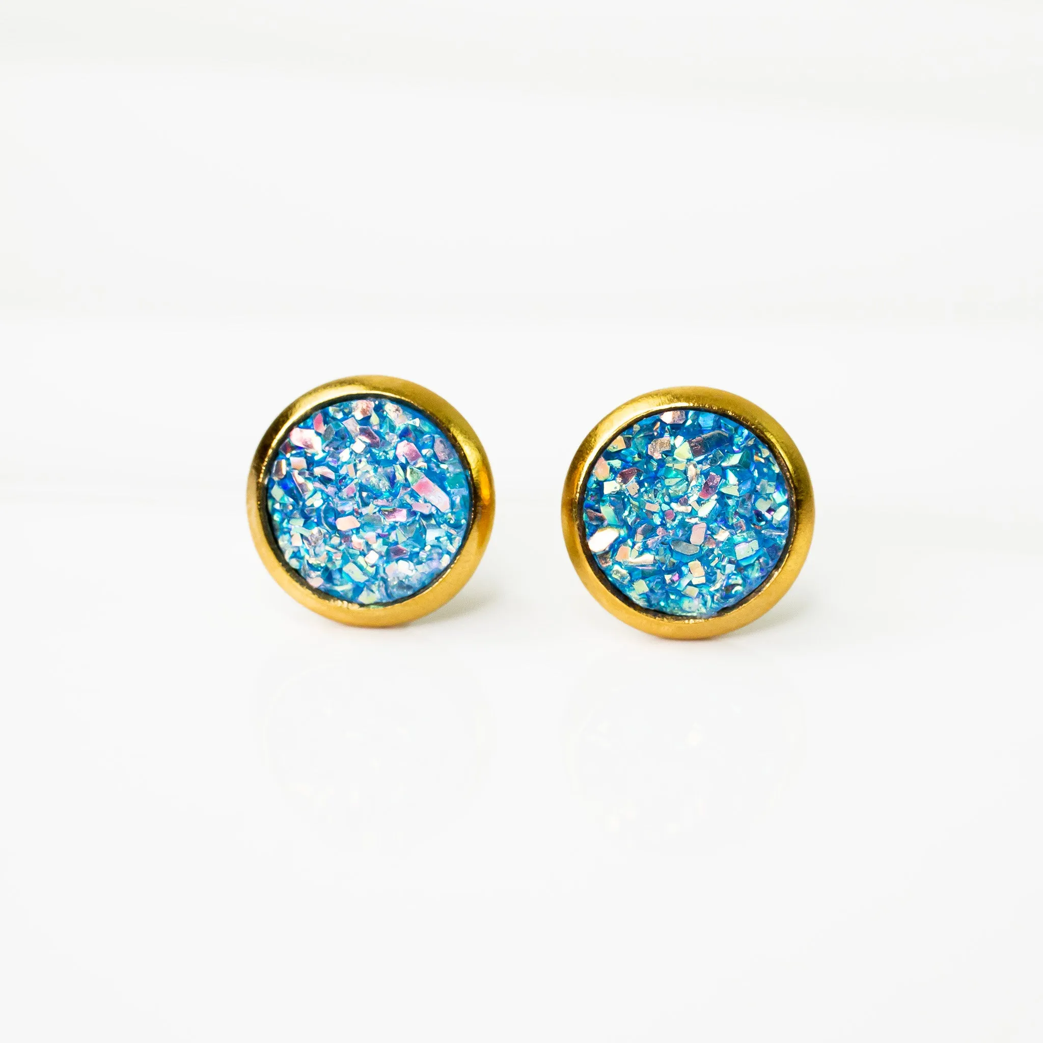 Prism Iridescent Druzy Stud Earrings