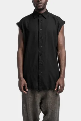 Raw silk sleeveless shirt