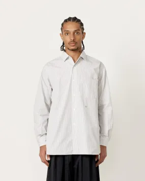 Regular Collar Stripe Wind Shirt in Beige