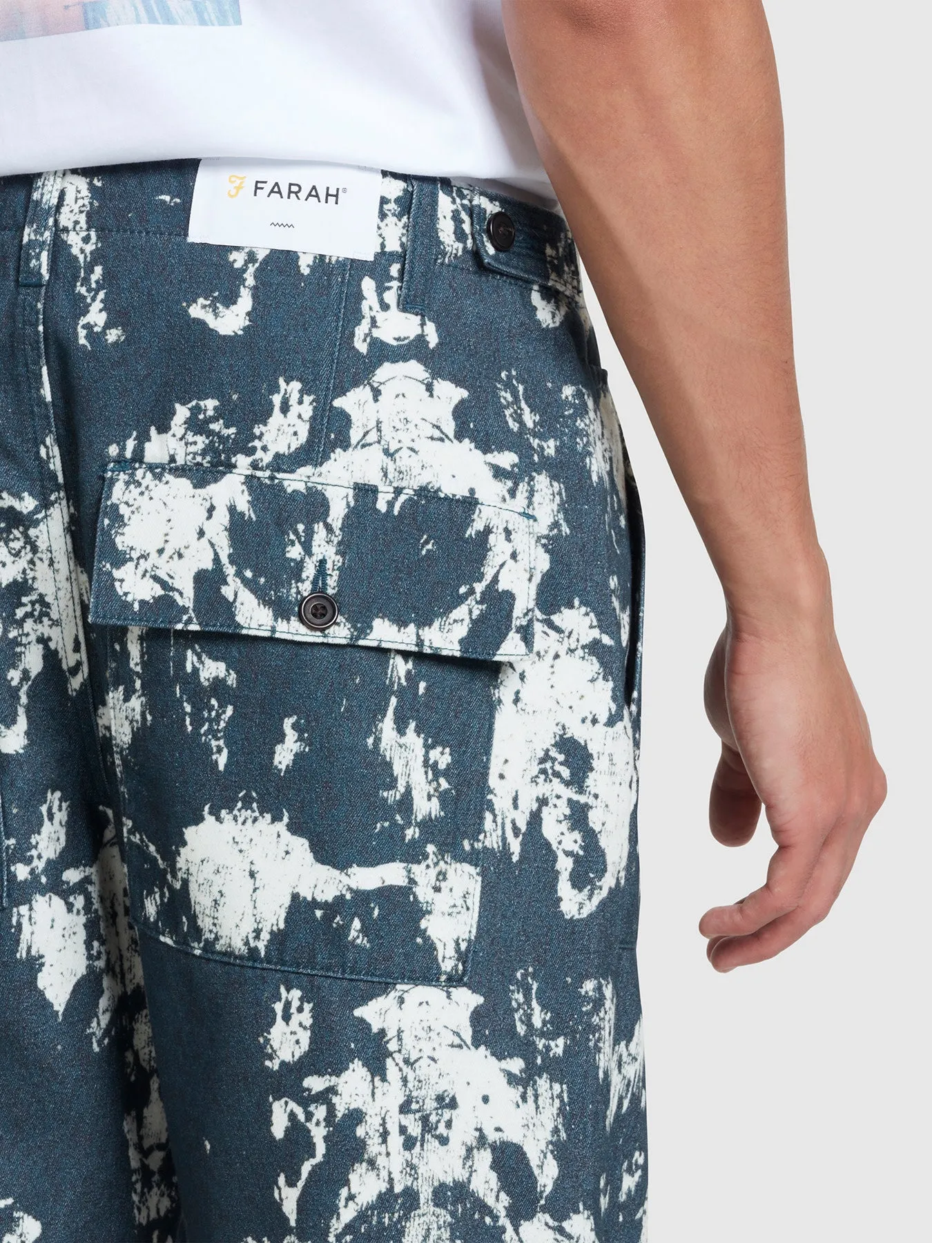 Sepel Patch Print Twill Shorts In True Navy