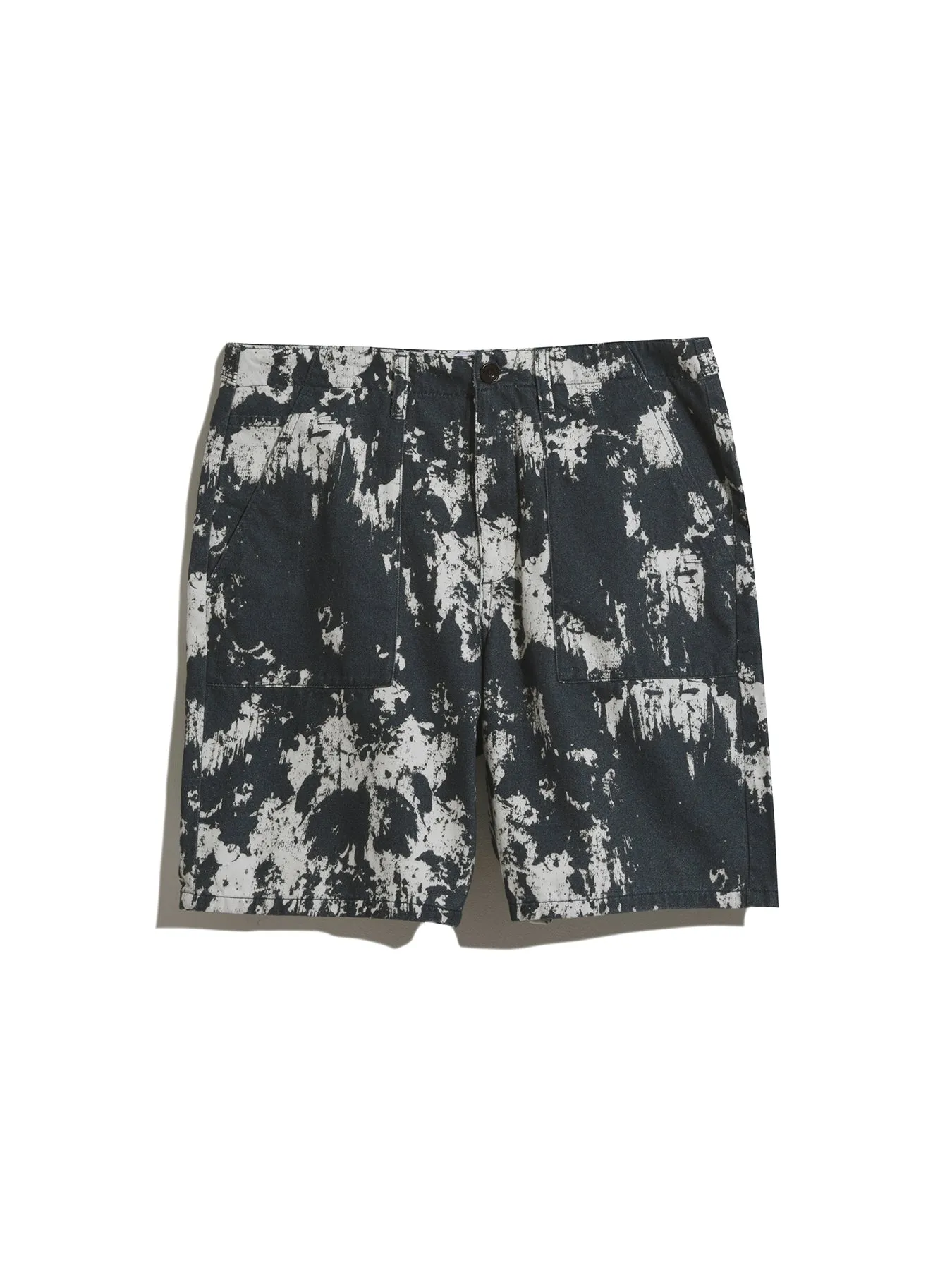 Sepel Patch Print Twill Shorts In True Navy