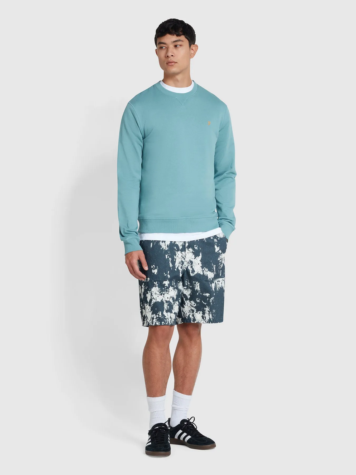 Sepel Patch Print Twill Shorts In True Navy