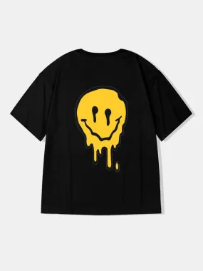 Smile Face Graphic Cotton T-Shirts