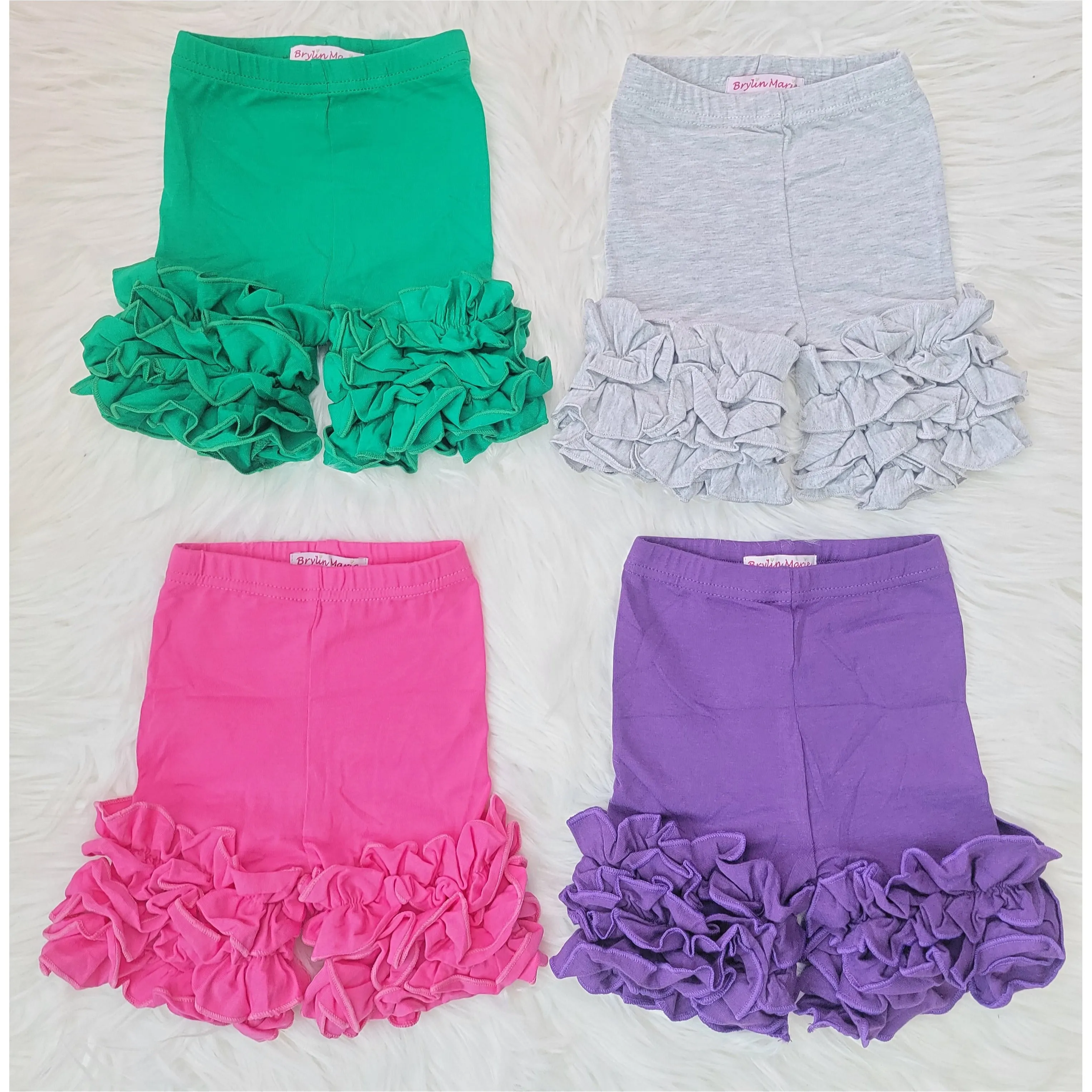 Solid Icing Ruffle Shorts