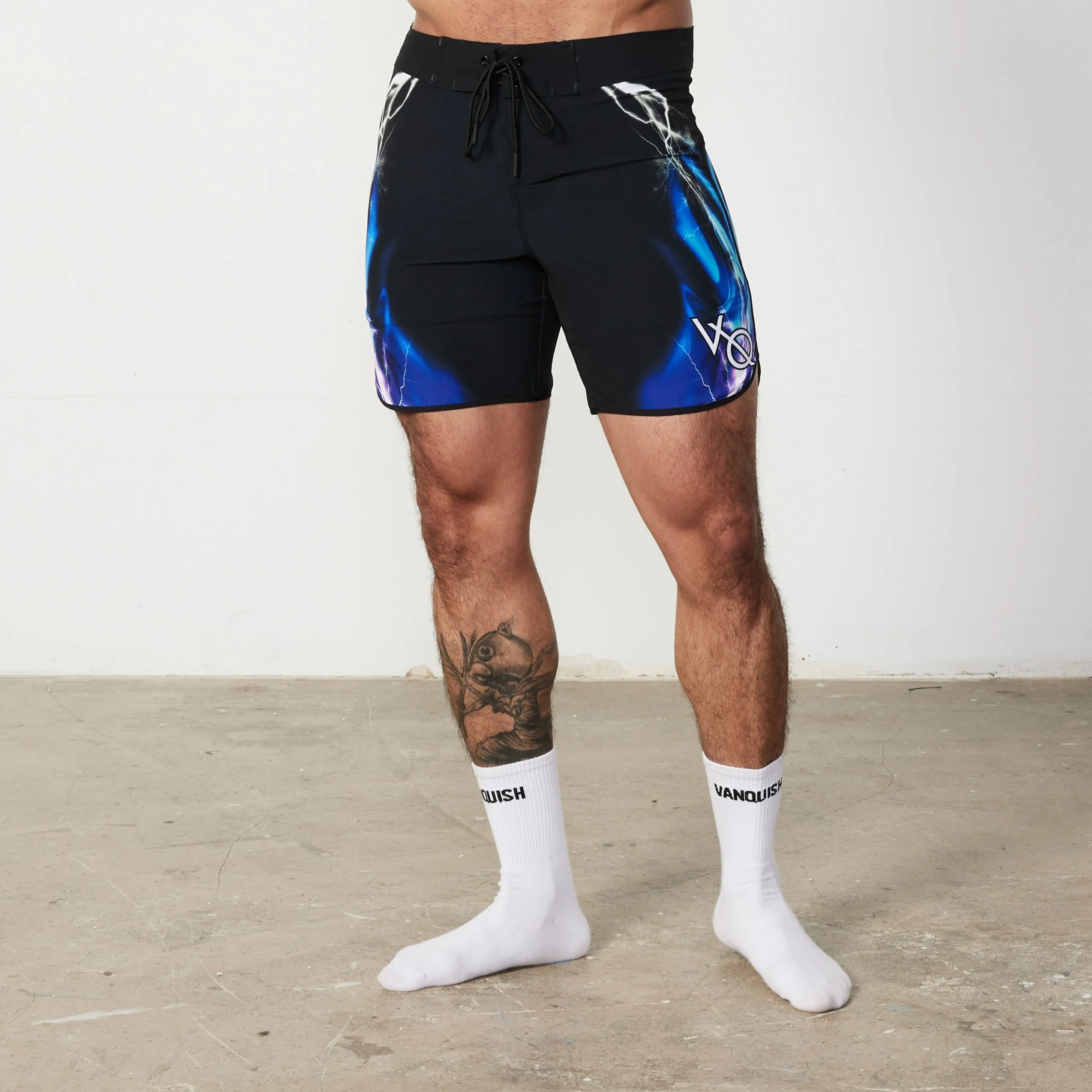 VQ Black and Blue Jeremy Buendia Men's Physique Board Shorts